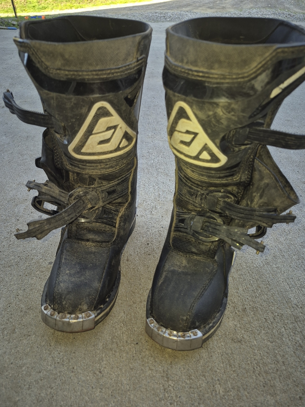 Black MX Motocross Boots with White Logo